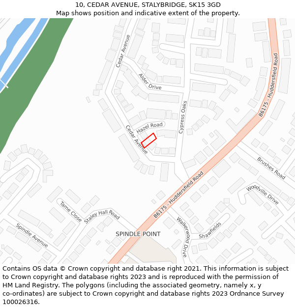 10, CEDAR AVENUE, STALYBRIDGE, SK15 3GD: Location map and indicative extent of plot