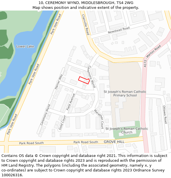 10, CEREMONY WYND, MIDDLESBROUGH, TS4 2WG: Location map and indicative extent of plot