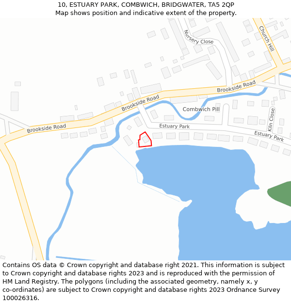 10, ESTUARY PARK, COMBWICH, BRIDGWATER, TA5 2QP: Location map and indicative extent of plot