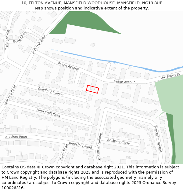 10, FELTON AVENUE, MANSFIELD WOODHOUSE, MANSFIELD, NG19 8UB: Location map and indicative extent of plot