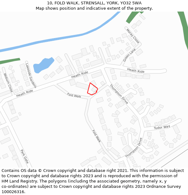 10, FOLD WALK, STRENSALL, YORK, YO32 5WA: Location map and indicative extent of plot