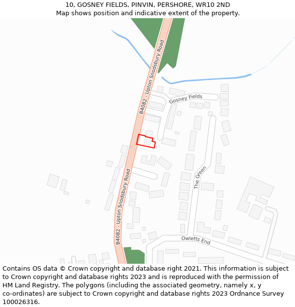 10, GOSNEY FIELDS, PINVIN, PERSHORE, WR10 2ND: Location map and indicative extent of plot