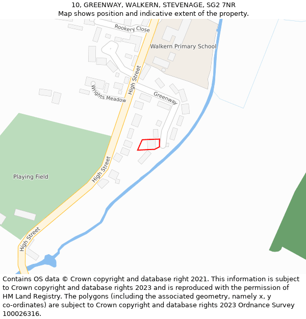 10, GREENWAY, WALKERN, STEVENAGE, SG2 7NR: Location map and indicative extent of plot