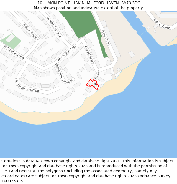 10, HAKIN POINT, HAKIN, MILFORD HAVEN, SA73 3DG: Location map and indicative extent of plot