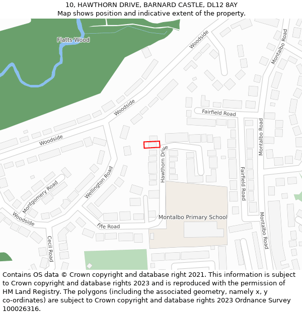 10, HAWTHORN DRIVE, BARNARD CASTLE, DL12 8AY: Location map and indicative extent of plot