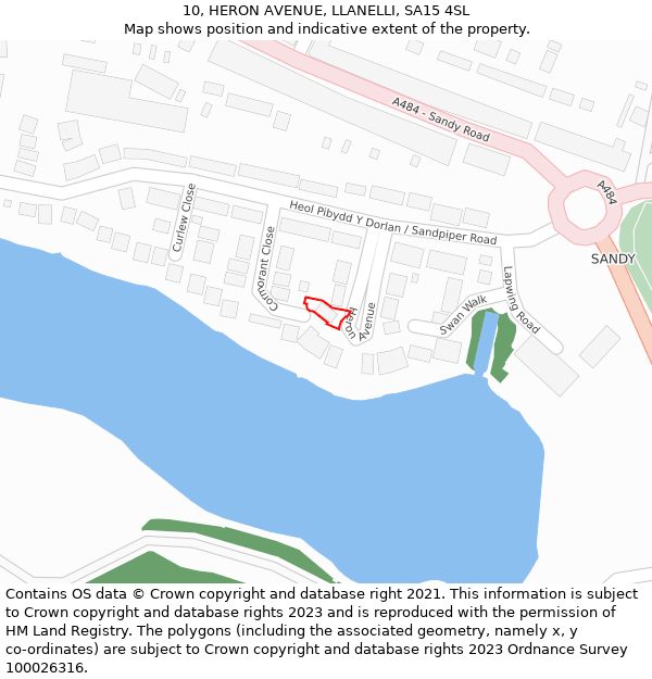10, HERON AVENUE, LLANELLI, SA15 4SL: Location map and indicative extent of plot
