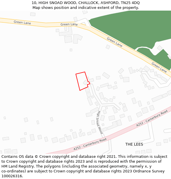 10, HIGH SNOAD WOOD, CHALLOCK, ASHFORD, TN25 4DQ: Location map and indicative extent of plot