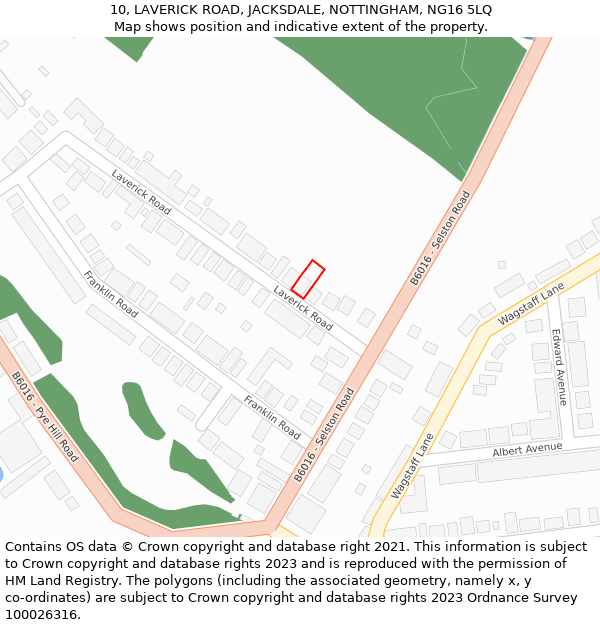 10, LAVERICK ROAD, JACKSDALE, NOTTINGHAM, NG16 5LQ: Location map and indicative extent of plot