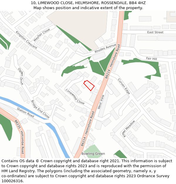 10, LIMEWOOD CLOSE, HELMSHORE, ROSSENDALE, BB4 4HZ: Location map and indicative extent of plot