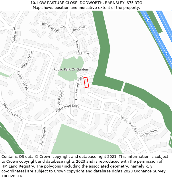 10, LOW PASTURE CLOSE, DODWORTH, BARNSLEY, S75 3TG: Location map and indicative extent of plot