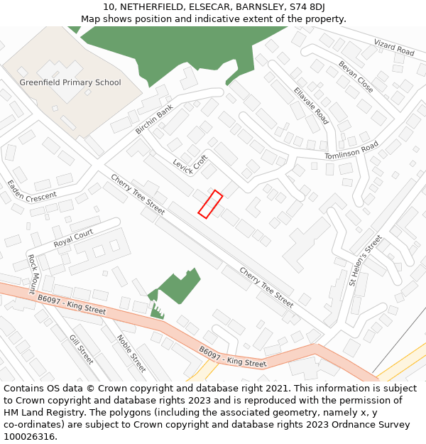 10, NETHERFIELD, ELSECAR, BARNSLEY, S74 8DJ: Location map and indicative extent of plot