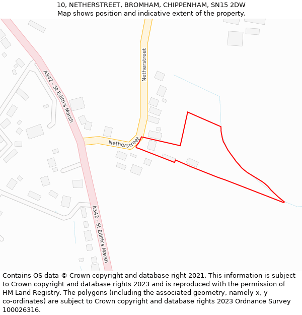 10, NETHERSTREET, BROMHAM, CHIPPENHAM, SN15 2DW: Location map and indicative extent of plot