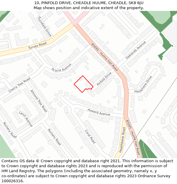 10, PINFOLD DRIVE, CHEADLE HULME, CHEADLE, SK8 6JU: Location map and indicative extent of plot