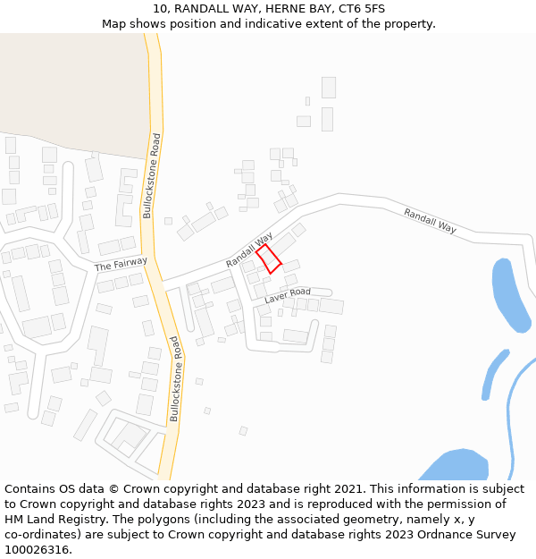 10, RANDALL WAY, HERNE BAY, CT6 5FS: Location map and indicative extent of plot