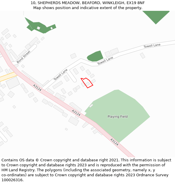 10, SHEPHERDS MEADOW, BEAFORD, WINKLEIGH, EX19 8NF: Location map and indicative extent of plot