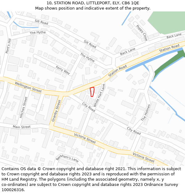 10, STATION ROAD, LITTLEPORT, ELY, CB6 1QE: Location map and indicative extent of plot