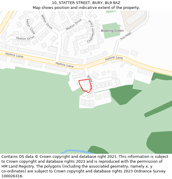 10, STATTER STREET, BURY, BL9 8AZ: Location map and indicative extent of plot