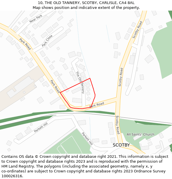 10, THE OLD TANNERY, SCOTBY, CARLISLE, CA4 8AL: Location map and indicative extent of plot