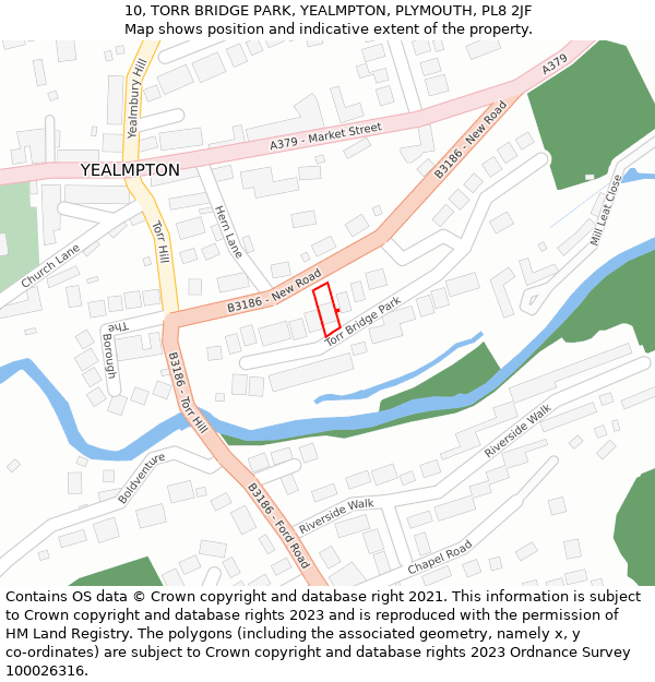 10, TORR BRIDGE PARK, YEALMPTON, PLYMOUTH, PL8 2JF: Location map and indicative extent of plot