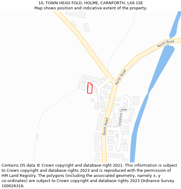 10, TOWN HEAD FOLD, HOLME, CARNFORTH, LA6 1SE: Location map and indicative extent of plot