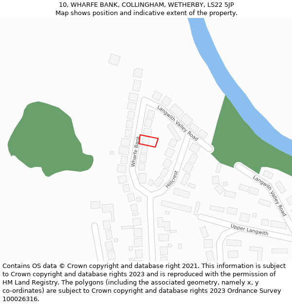 10, WHARFE BANK, COLLINGHAM, WETHERBY, LS22 5JP: Location map and indicative extent of plot