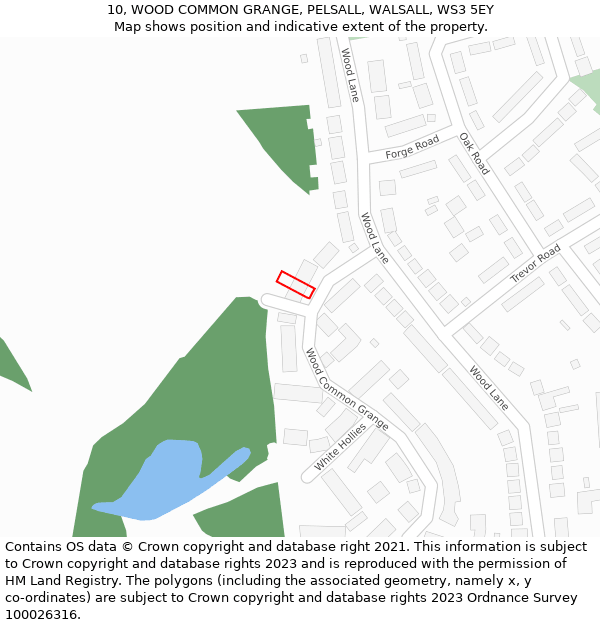 10, WOOD COMMON GRANGE, PELSALL, WALSALL, WS3 5EY: Location map and indicative extent of plot