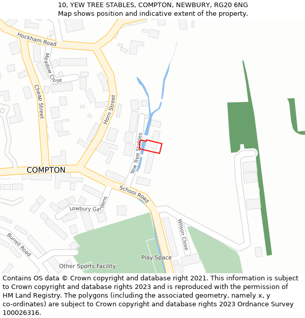 10, YEW TREE STABLES, COMPTON, NEWBURY, RG20 6NG: Location map and indicative extent of plot