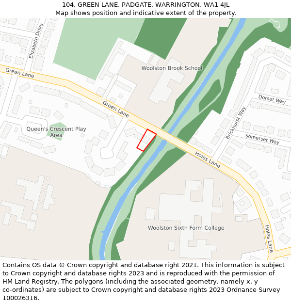 104, GREEN LANE, PADGATE, WARRINGTON, WA1 4JL: Location map and indicative extent of plot