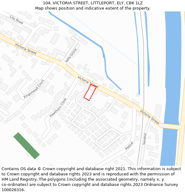 104, VICTORIA STREET, LITTLEPORT, ELY, CB6 1LZ: Location map and indicative extent of plot