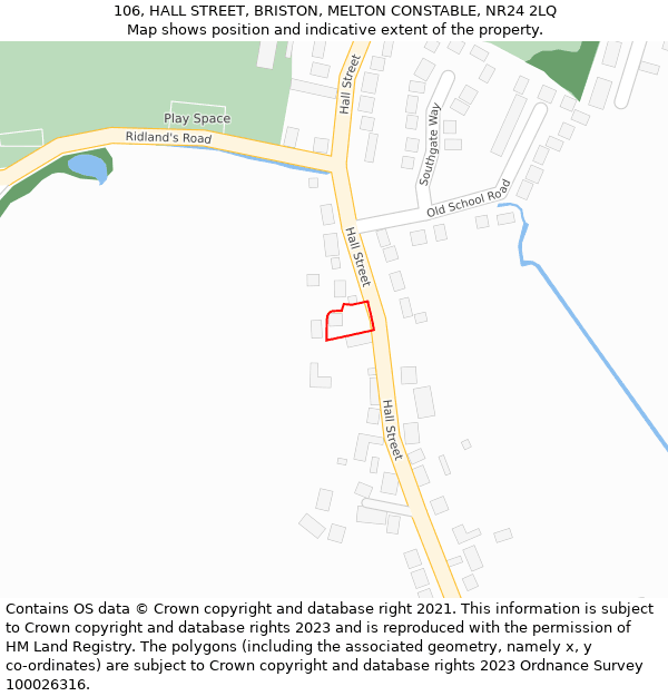 106, HALL STREET, BRISTON, MELTON CONSTABLE, NR24 2LQ: Location map and indicative extent of plot