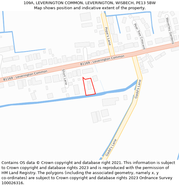 109A, LEVERINGTON COMMON, LEVERINGTON, WISBECH, PE13 5BW: Location map and indicative extent of plot