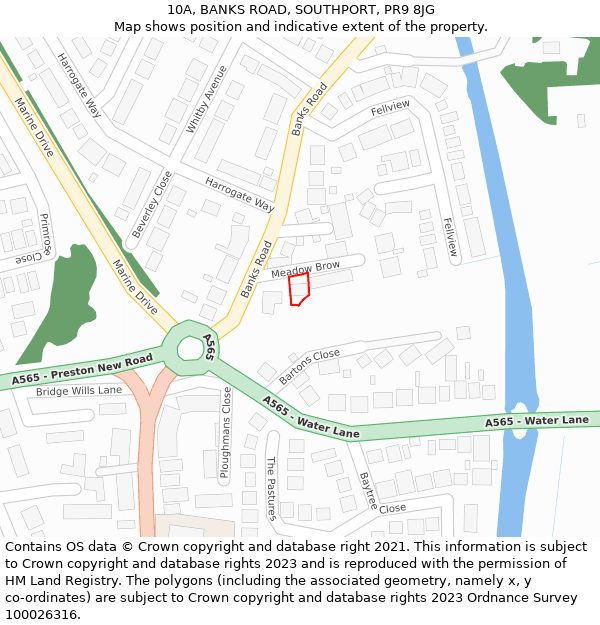 10A, BANKS ROAD, SOUTHPORT, PR9 8JG: Location map and indicative extent of plot