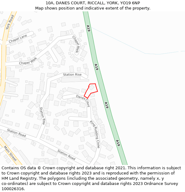 10A, DANES COURT, RICCALL, YORK, YO19 6NP: Location map and indicative extent of plot