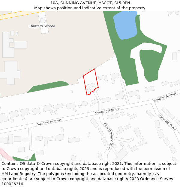 10A, SUNNING AVENUE, ASCOT, SL5 9PN: Location map and indicative extent of plot