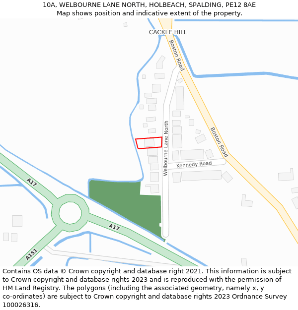 10A, WELBOURNE LANE NORTH, HOLBEACH, SPALDING, PE12 8AE: Location map and indicative extent of plot