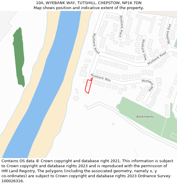 10A, WYEBANK WAY, TUTSHILL, CHEPSTOW, NP16 7DN: Location map and indicative extent of plot