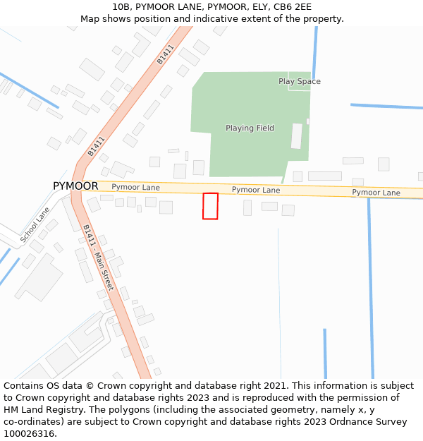 10B, PYMOOR LANE, PYMOOR, ELY, CB6 2EE: Location map and indicative extent of plot