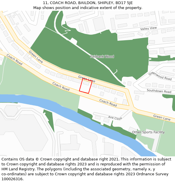 11, COACH ROAD, BAILDON, SHIPLEY, BD17 5JE: Location map and indicative extent of plot