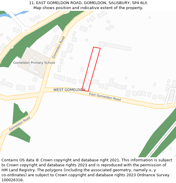 11, EAST GOMELDON ROAD, GOMELDON, SALISBURY, SP4 6LA: Location map and indicative extent of plot
