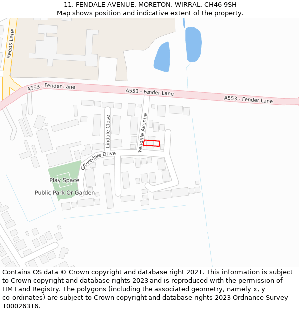 11, FENDALE AVENUE, MORETON, WIRRAL, CH46 9SH: Location map and indicative extent of plot