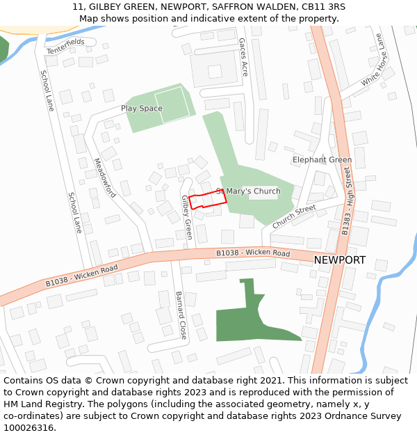 11, GILBEY GREEN, NEWPORT, SAFFRON WALDEN, CB11 3RS: Location map and indicative extent of plot