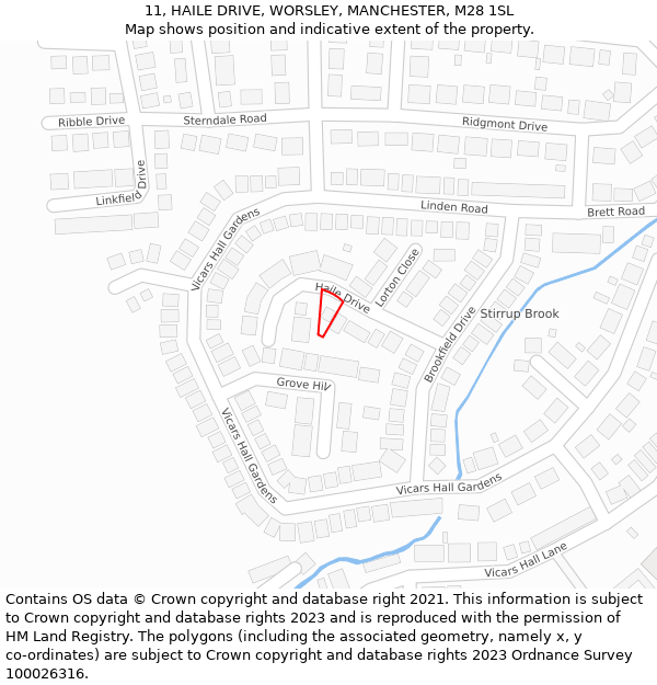 11, HAILE DRIVE, WORSLEY, MANCHESTER, M28 1SL: Location map and indicative extent of plot