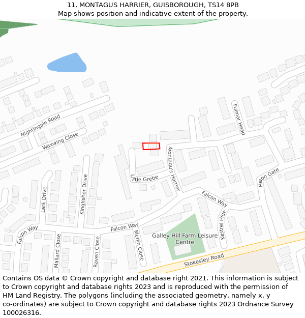 11, MONTAGUS HARRIER, GUISBOROUGH, TS14 8PB: Location map and indicative extent of plot