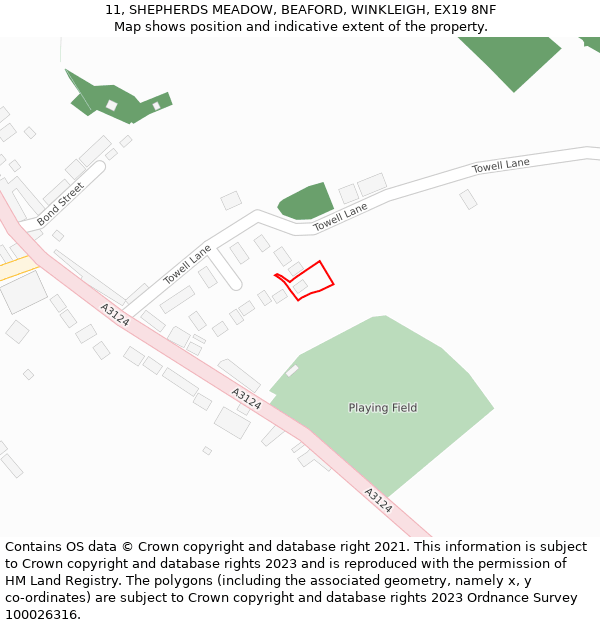 11, SHEPHERDS MEADOW, BEAFORD, WINKLEIGH, EX19 8NF: Location map and indicative extent of plot