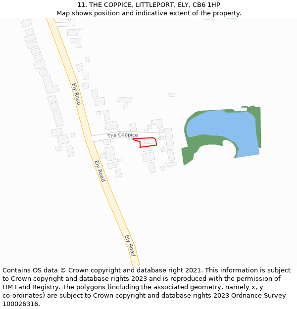 11, THE COPPICE, LITTLEPORT, ELY, CB6 1HP: Location map and indicative extent of plot