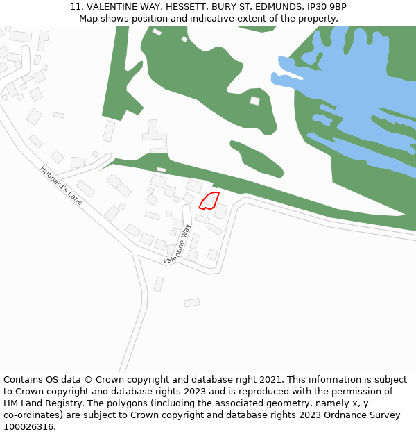 11, VALENTINE WAY, HESSETT, BURY ST. EDMUNDS, IP30 9BP: Location map and indicative extent of plot