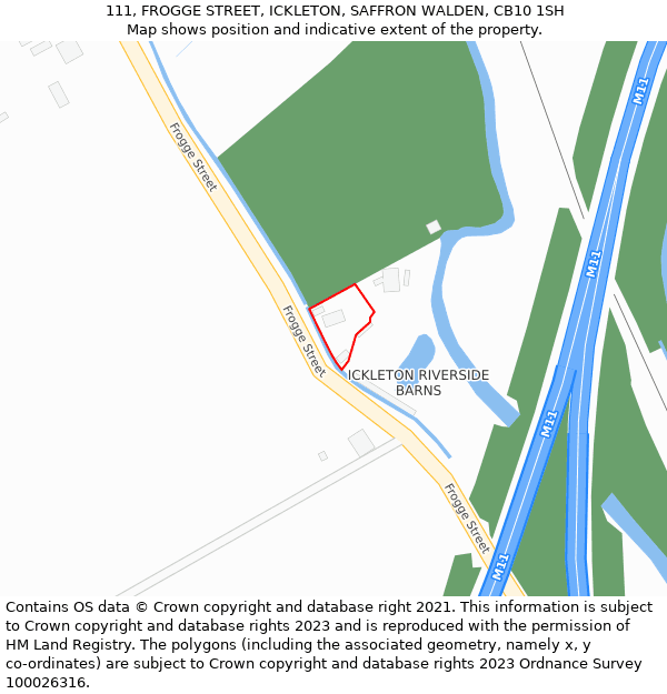 111, FROGGE STREET, ICKLETON, SAFFRON WALDEN, CB10 1SH: Location map and indicative extent of plot