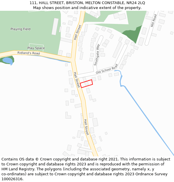 111, HALL STREET, BRISTON, MELTON CONSTABLE, NR24 2LQ: Location map and indicative extent of plot