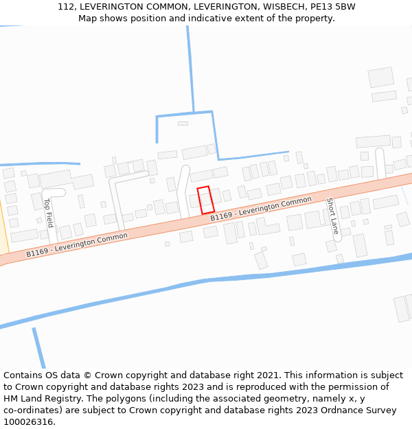 112, LEVERINGTON COMMON, LEVERINGTON, WISBECH, PE13 5BW: Location map and indicative extent of plot