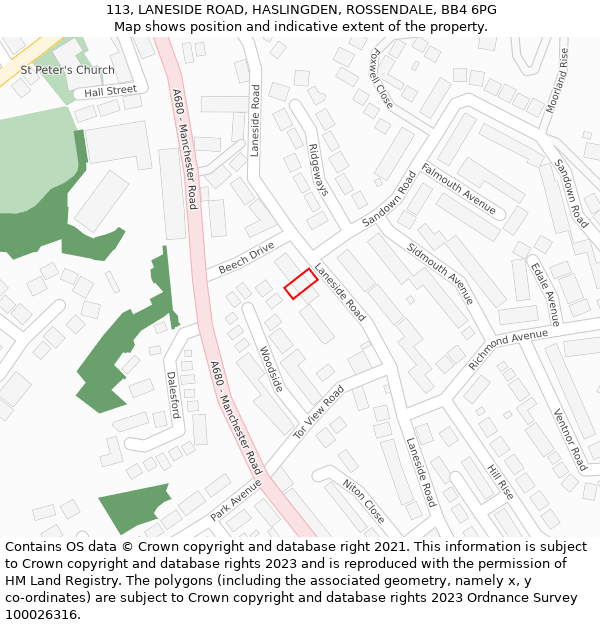 113, LANESIDE ROAD, HASLINGDEN, ROSSENDALE, BB4 6PG: Location map and indicative extent of plot